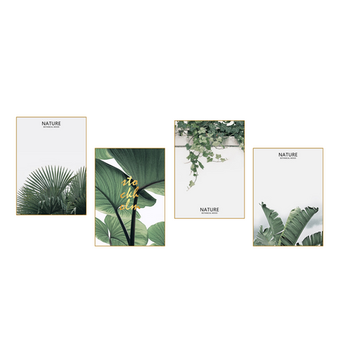 Valley Set of 4 Alloy Matt - Golden Frame Wall Art