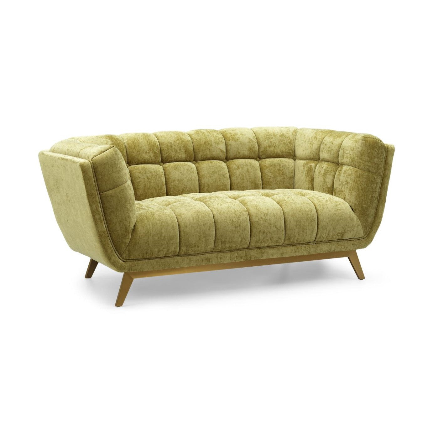 Yaletown Mid Century Loveseat - Lime Crushed Velvet Floor Model