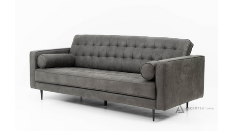 Lucas Mid Century Tufted Fabric Sofa - SF206 Grey