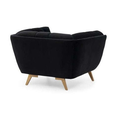 Yaletown Mid Century Accent Chair - Velvet Black