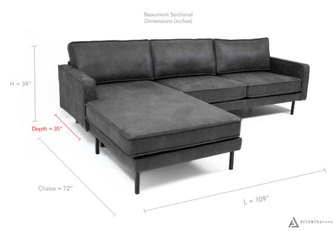Beaumont Mid Century Reversible Sectional - Grey