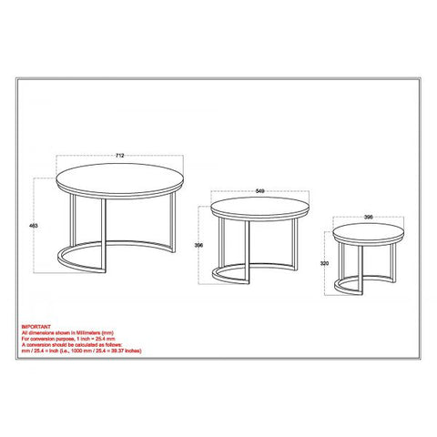Darsh 3Pc Coffee Table set in Washed Grey