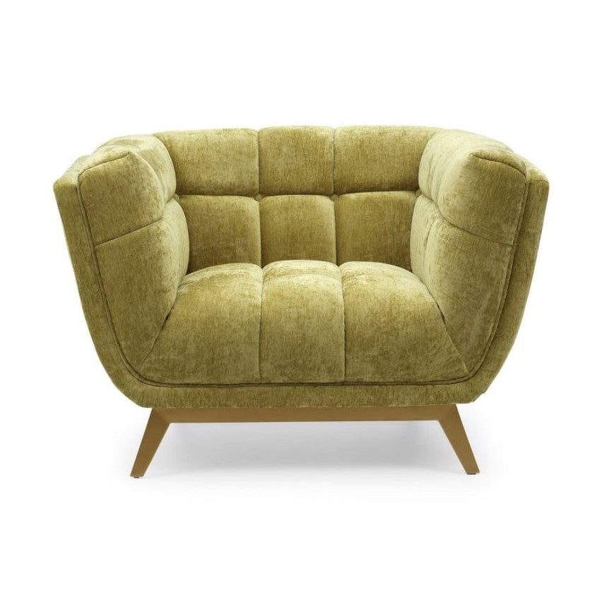 Yaletown Mid Century Accent Chair - Lime Crushed Velvet