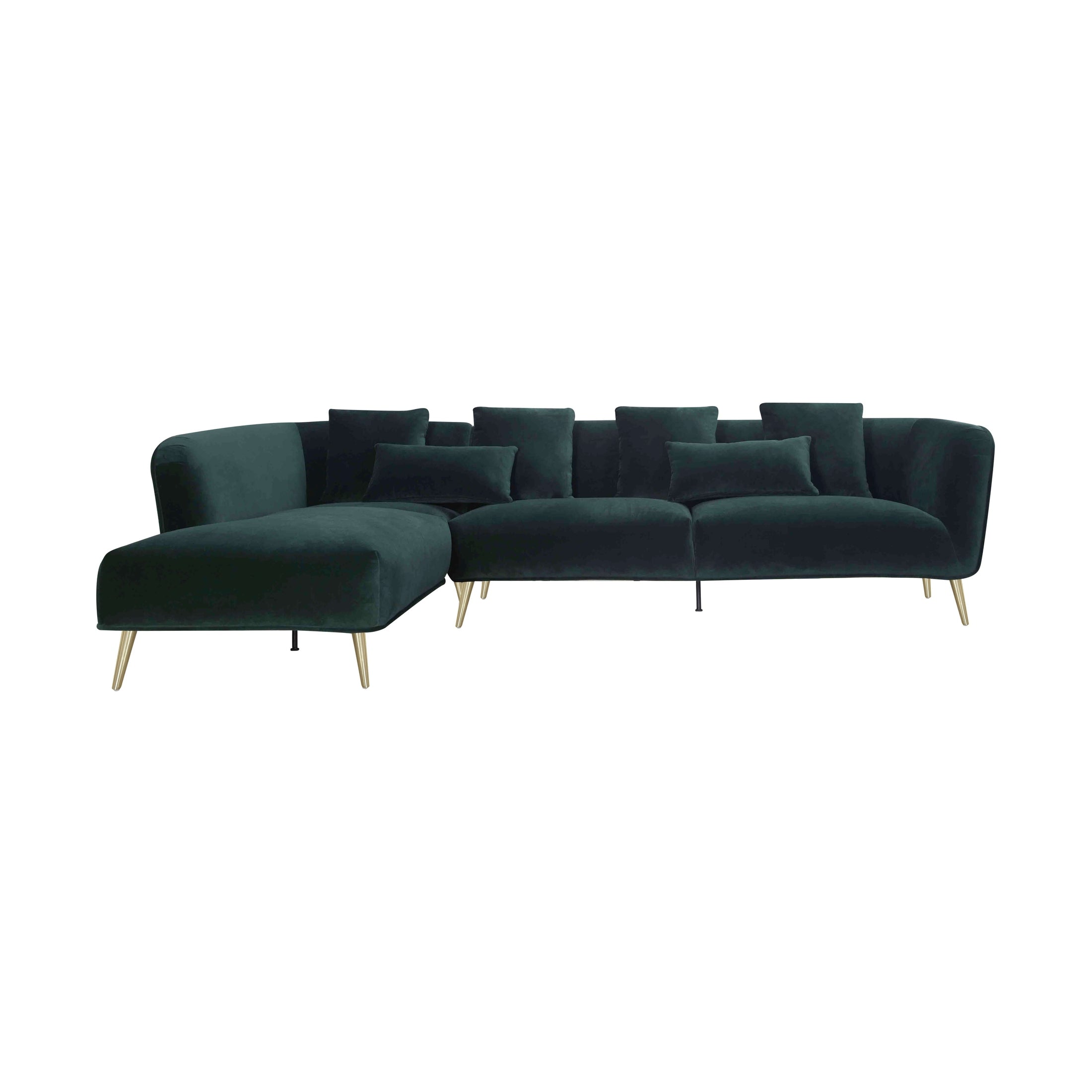 Maja Velvet Sectional - Emerald Green