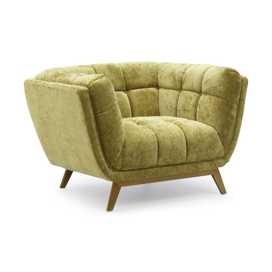Yaletown Mid Century Accent Chair - Lime Crushed Velvet
