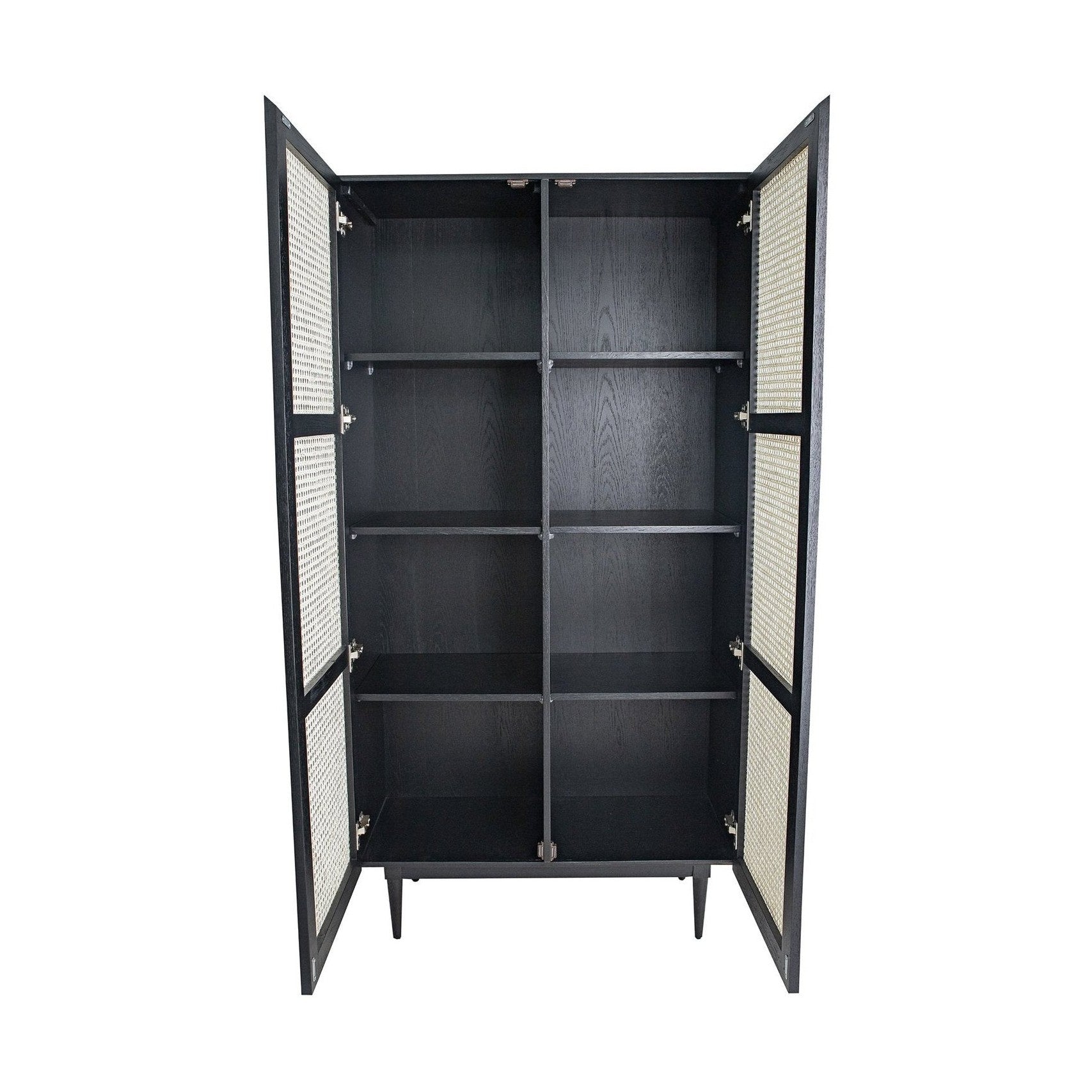 Floor Model Cane Bookcase With Full Doors