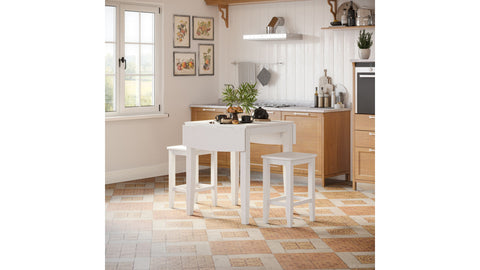 Backless Counter Stool - White