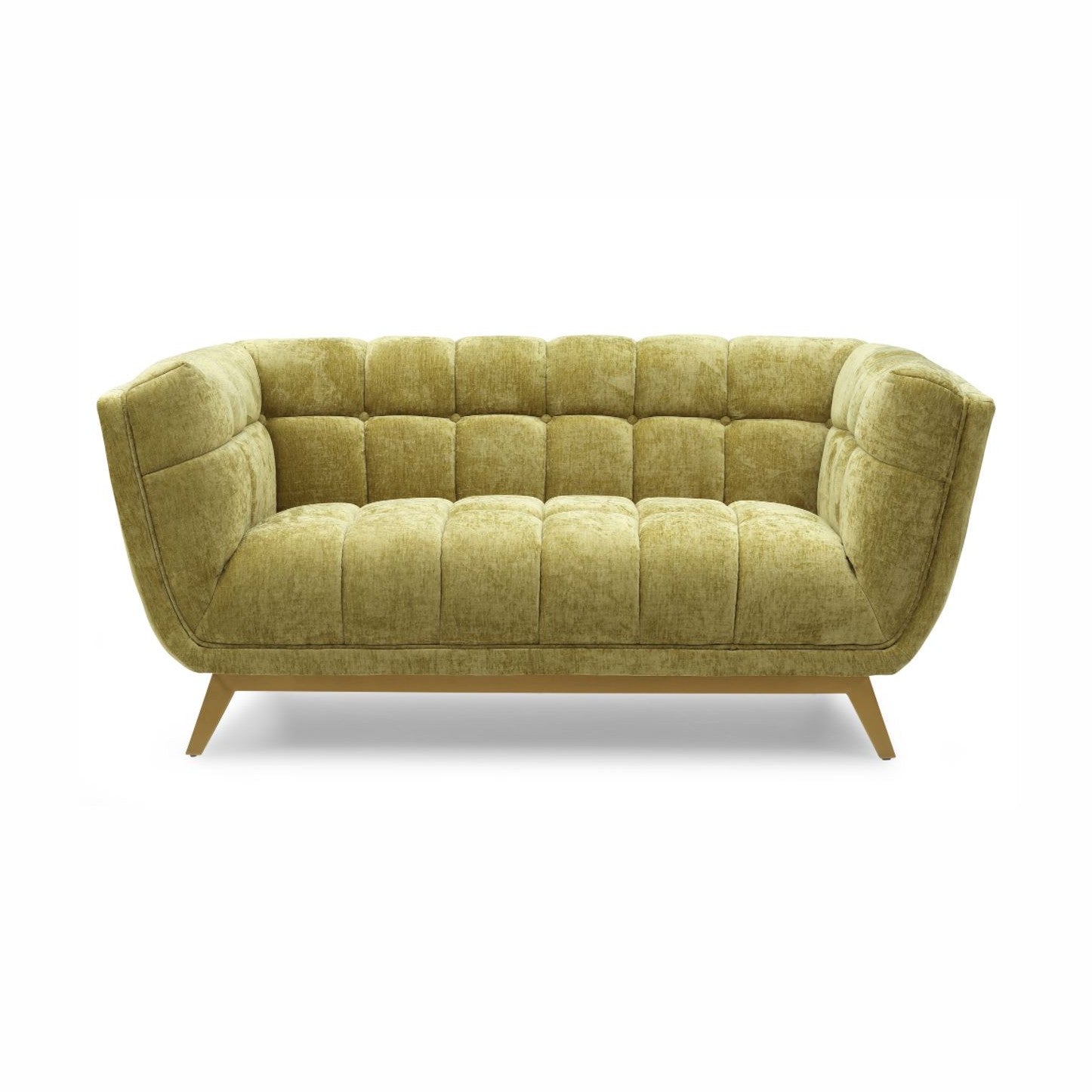 Yaletown Mid Century Loveseat - Lime Crushed Velvet Floor Model