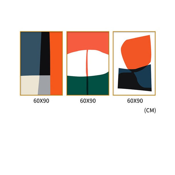 Modern Italy Set of 3 Alloy Matt - Golden Frame Wall Art