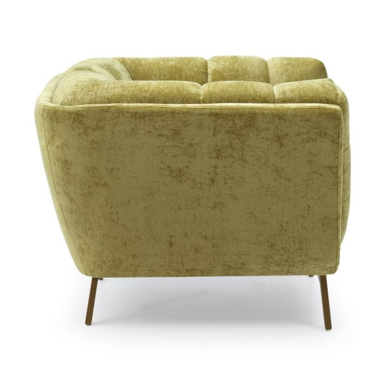 Yaletown Mid Century Loveseat - Lime Crushed Velvet Floor Model