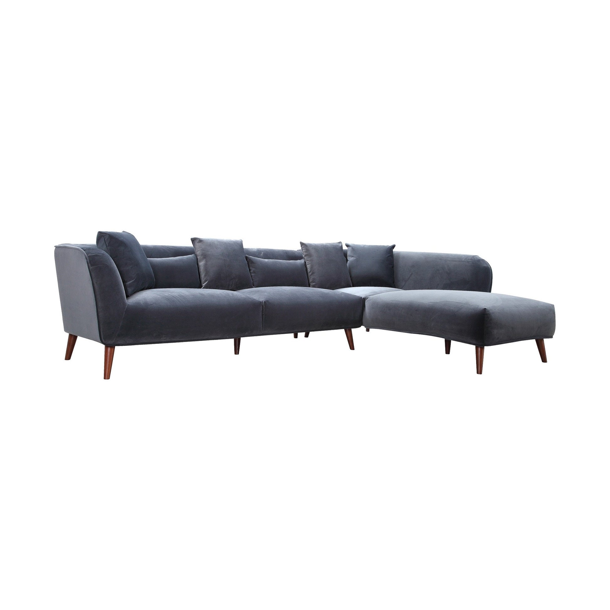 Maja Velvet Sectional - Grey (5349674647705)