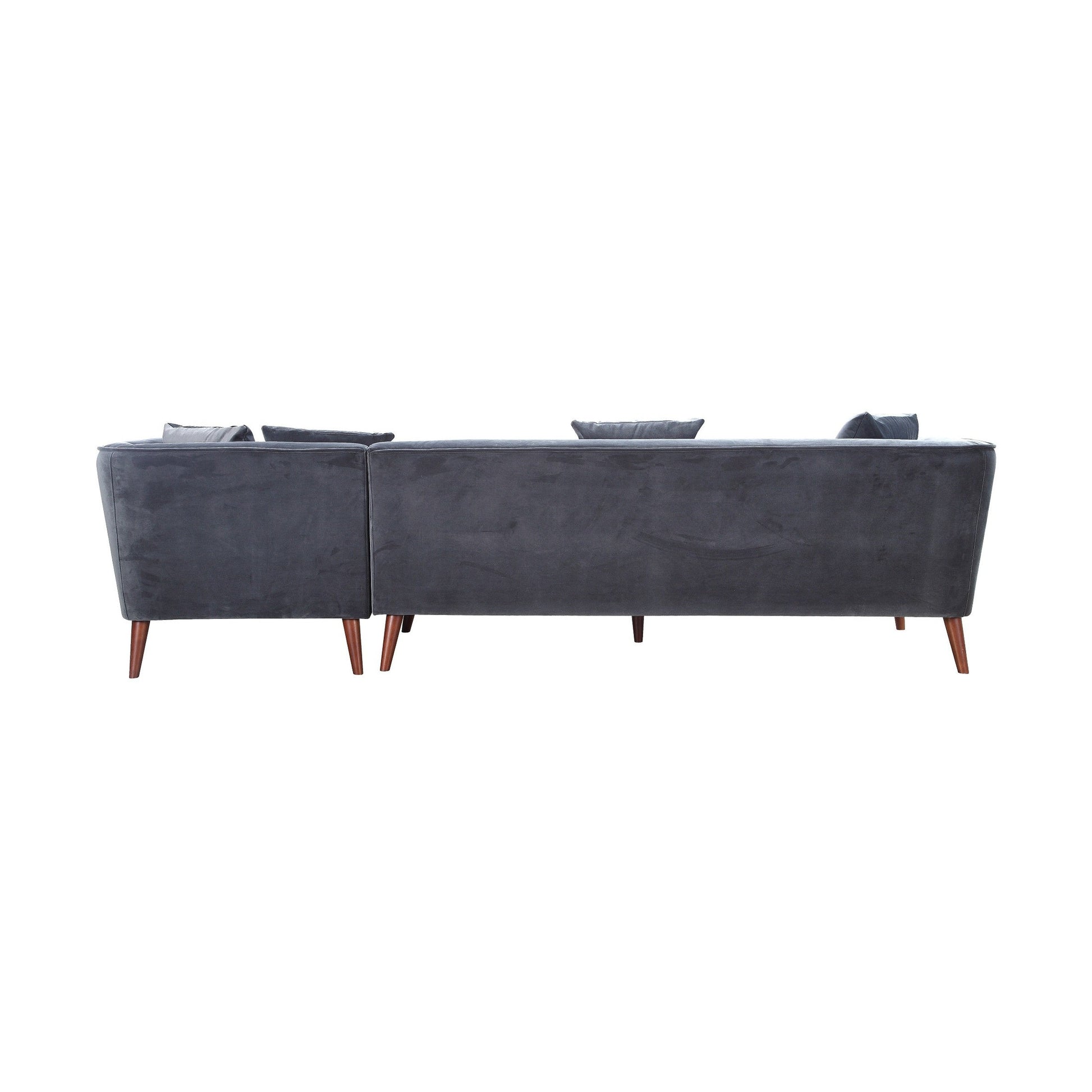 Maja Velvet Sectional - Grey (5349674647705)