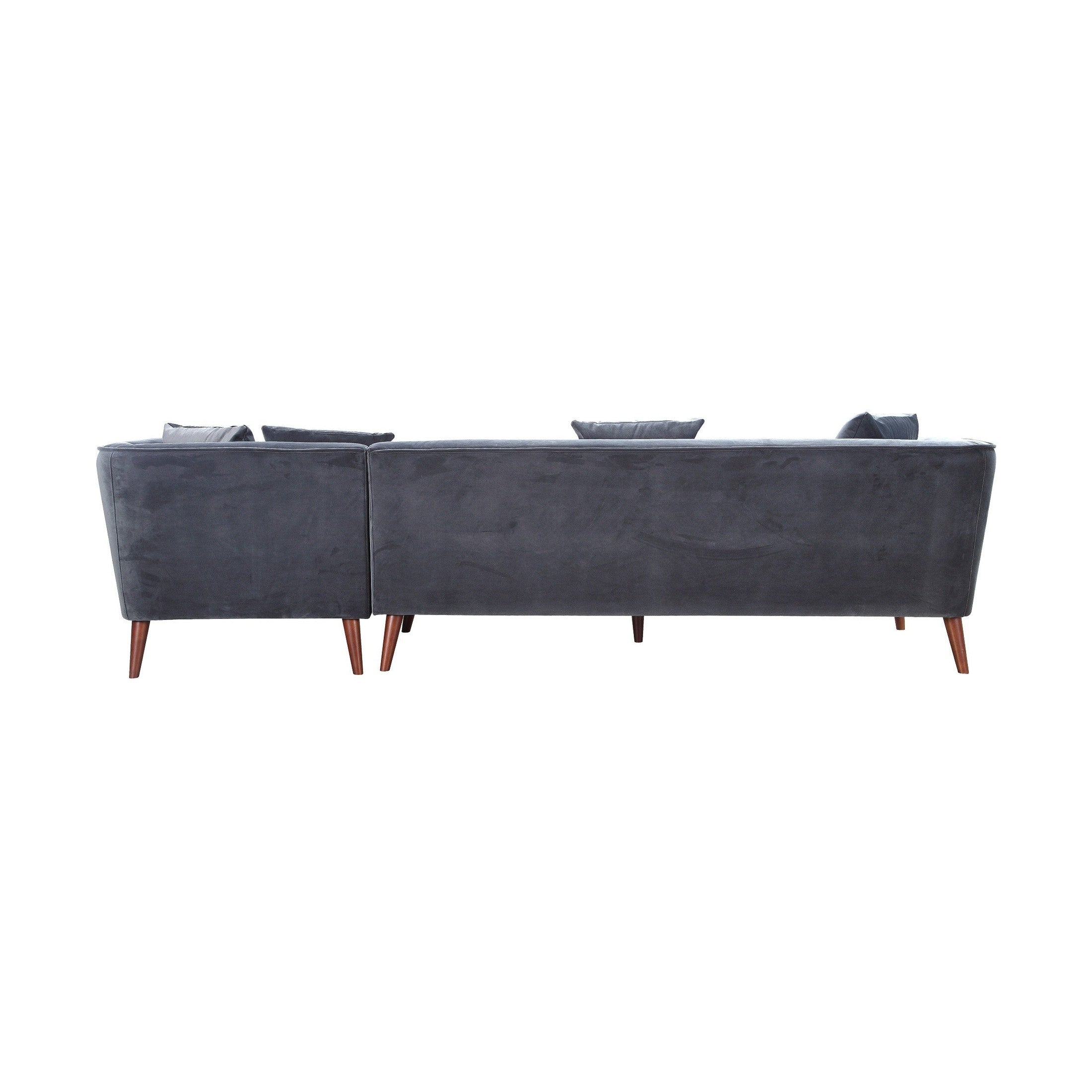 Maja Velvet Sectional - Grey (5349674647705)