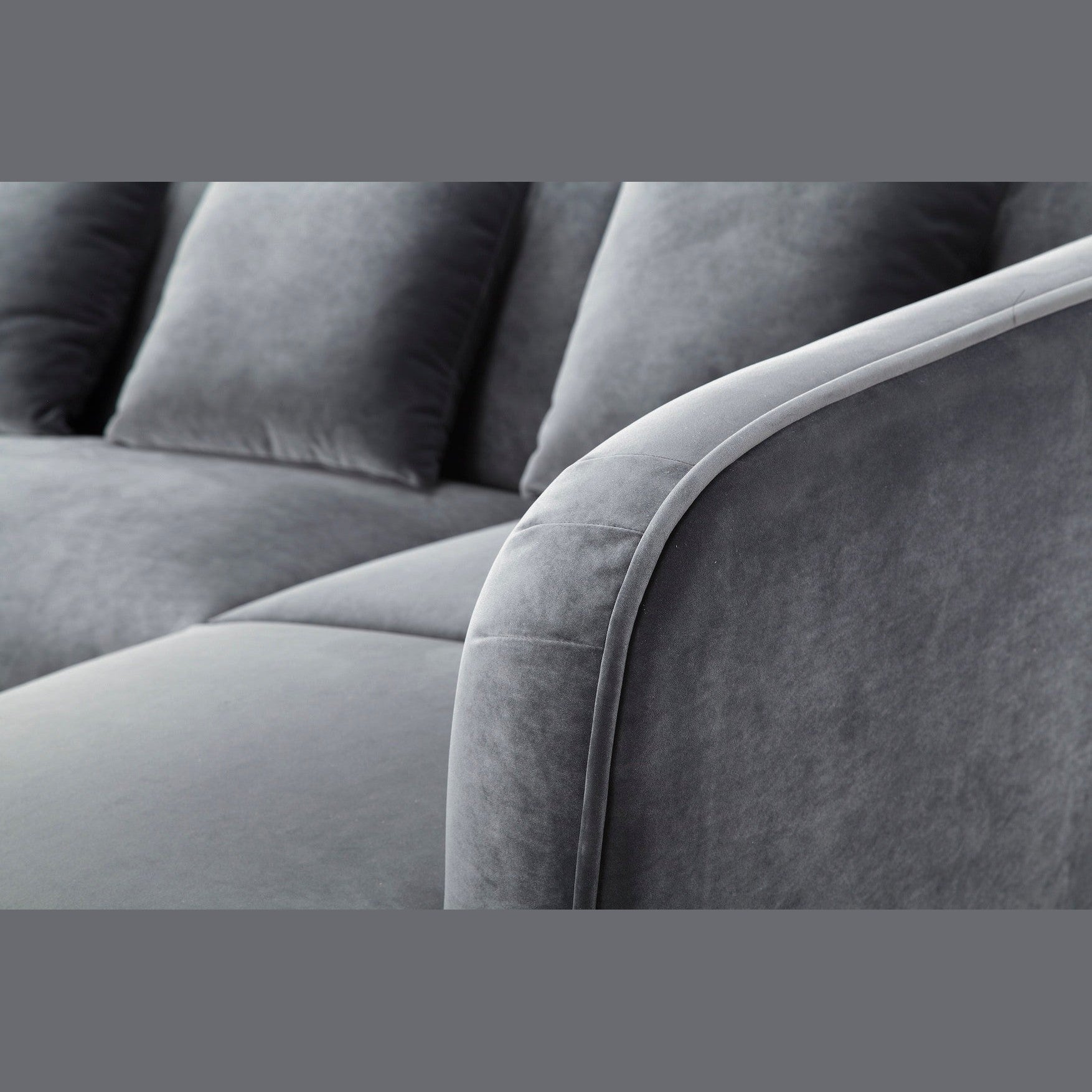 Maja Velvet Sectional - Grey (5349674647705)