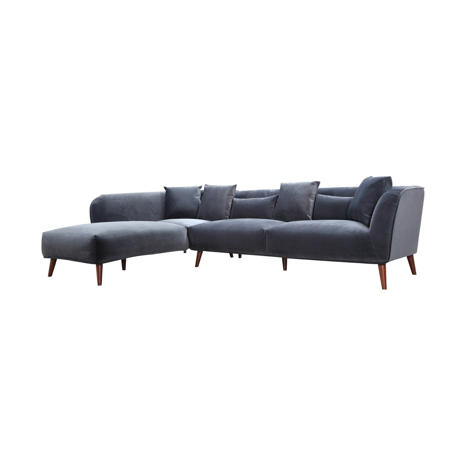 Maja Velvet Sectional - Grey (5349674647705)