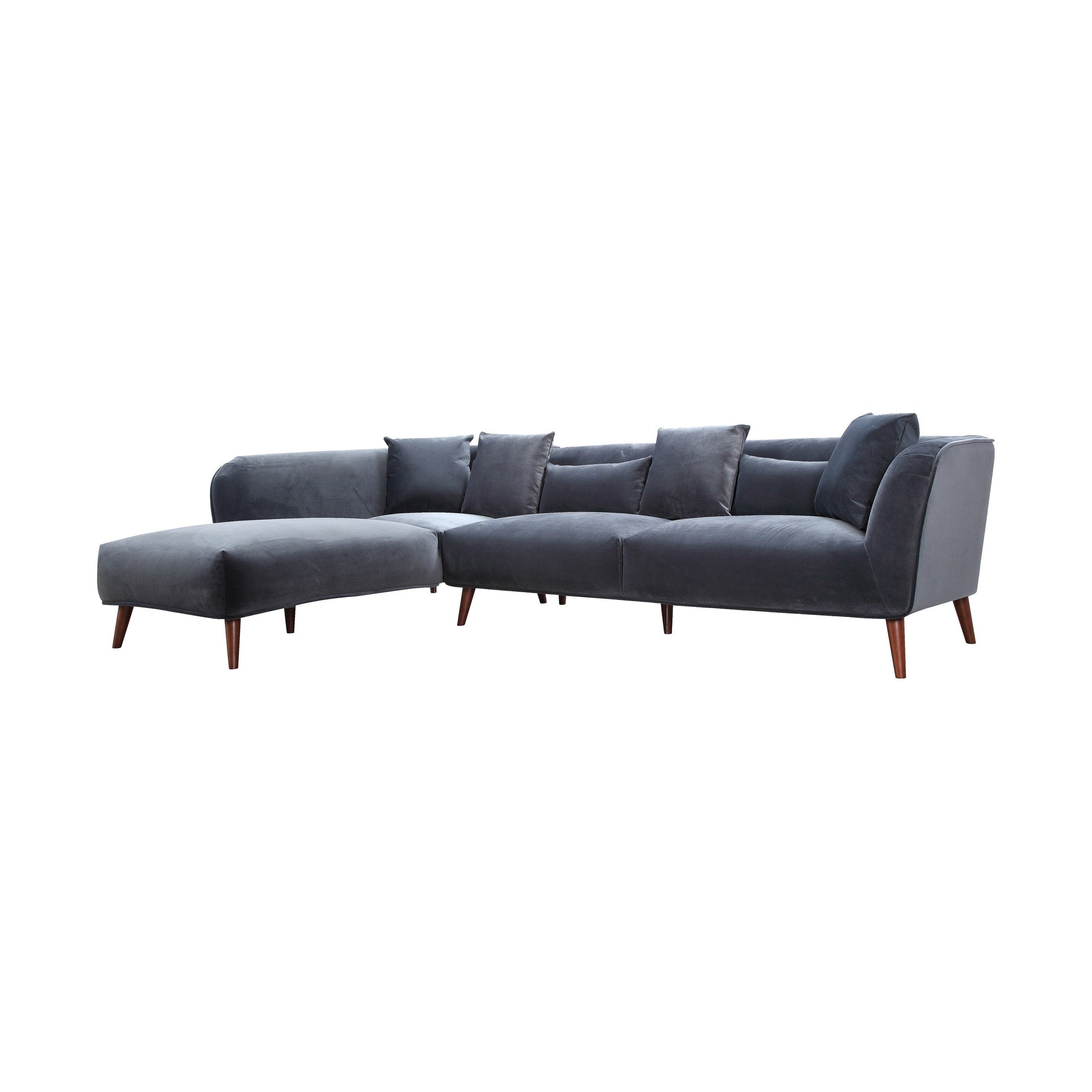 Maja Velvet Sectional - Grey (5349674647705)