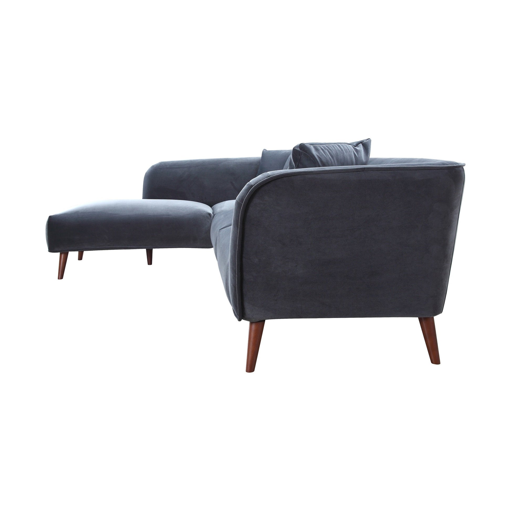 Maja Velvet Sectional - Grey (5349674647705)