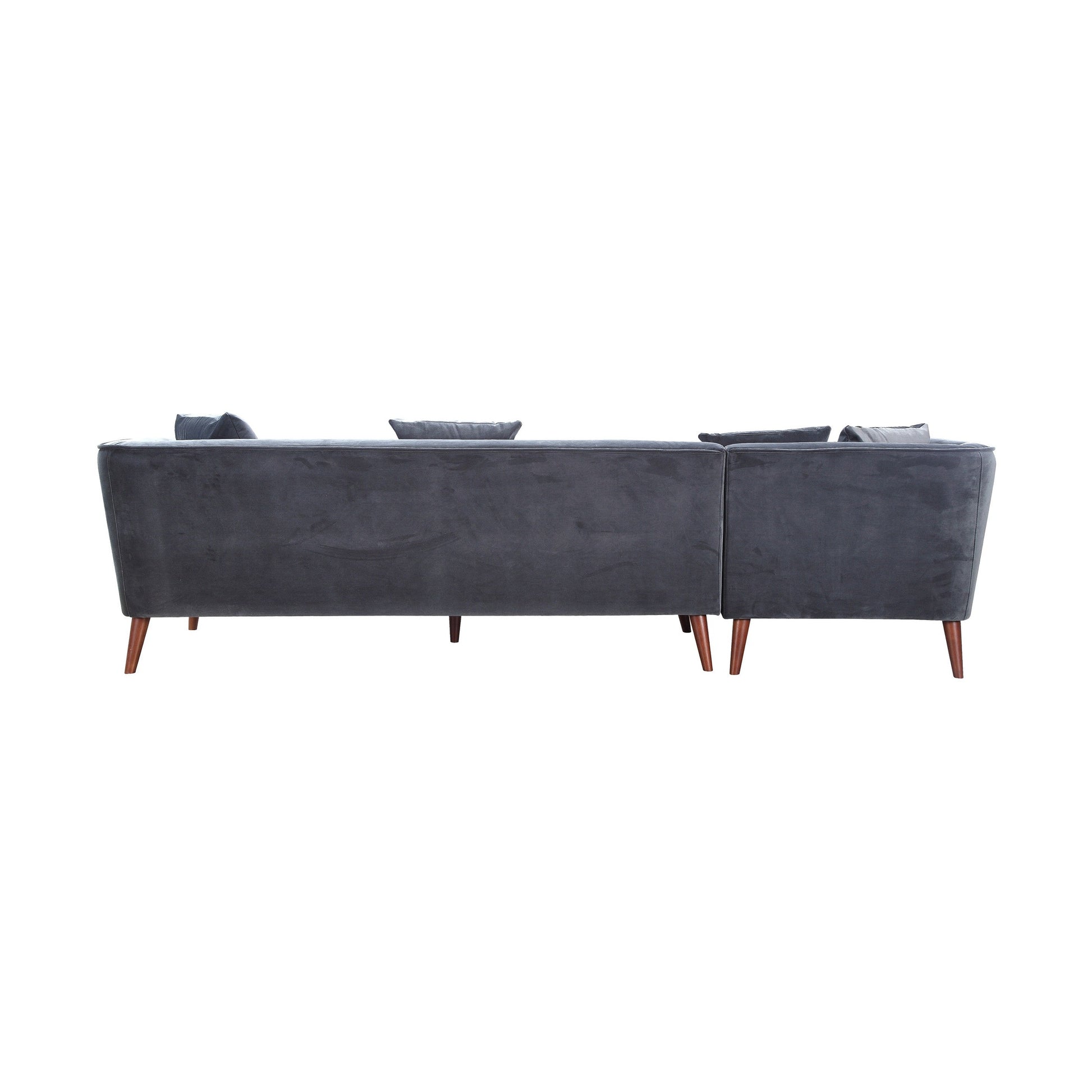 Maja Velvet Sectional - Grey (5349674647705)