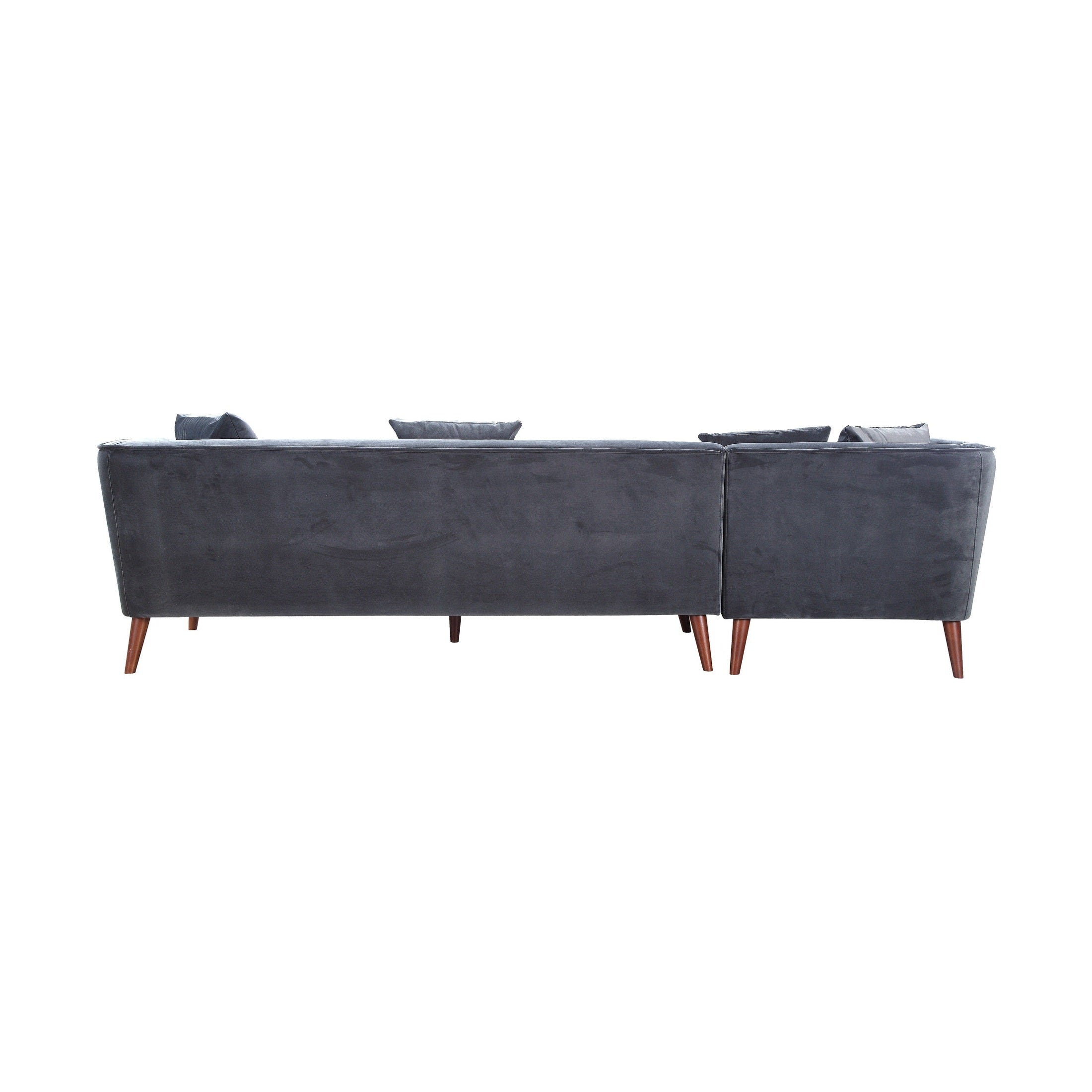 Maja Velvet Sectional - Grey (5349674647705)