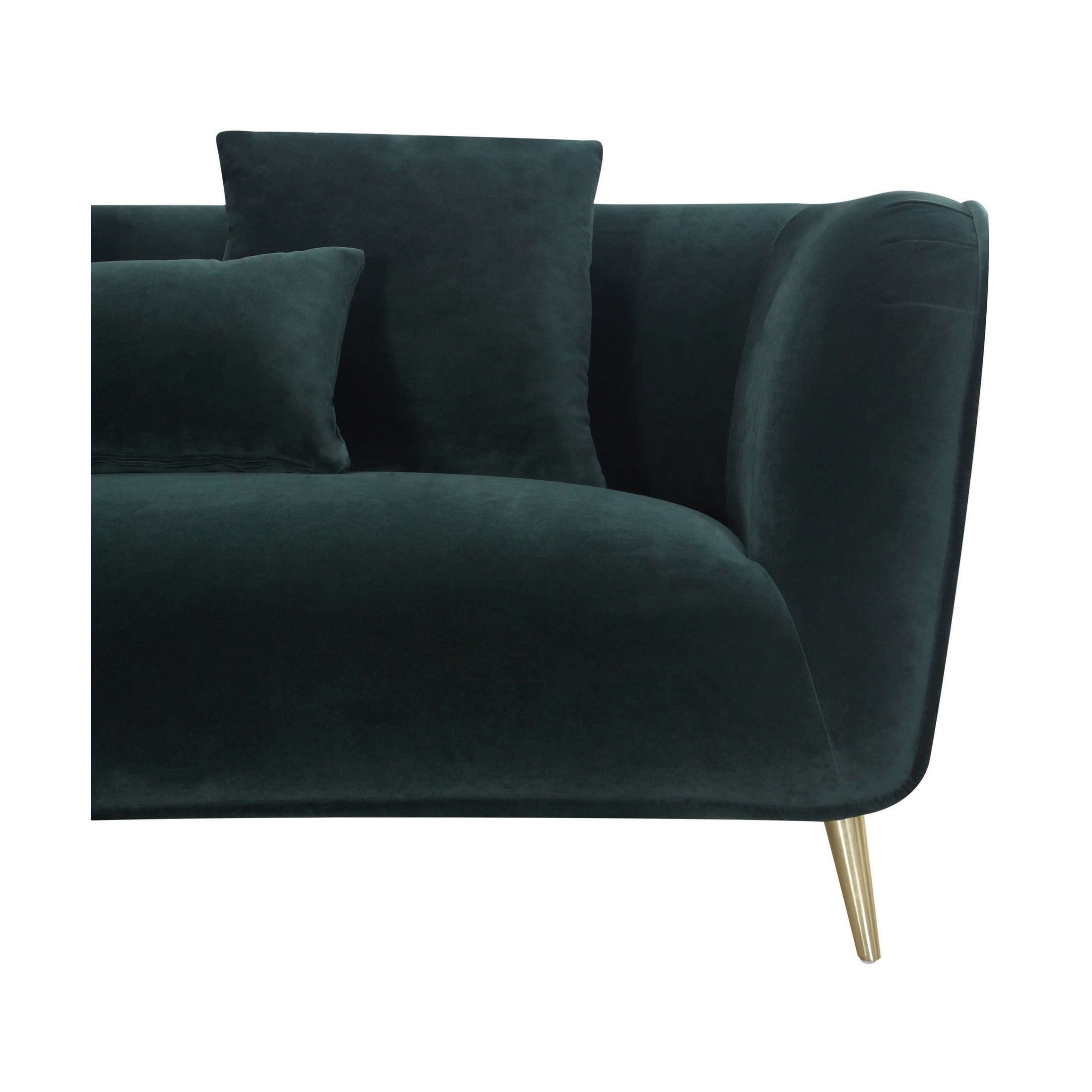 Maja Velvet Sectional - Emerald Green