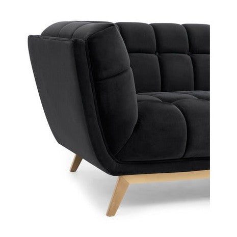 Yaletown Mid Century Accent Chair - Velvet Black