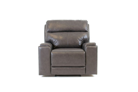 FLOOR MODEL Genova Genuine Leather Power Reclining Chair - Dark Grey