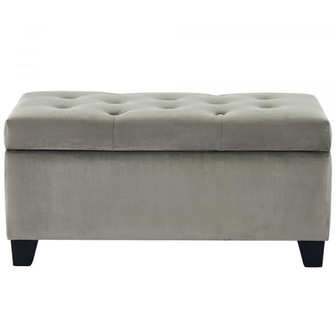 Sally Rectangular Storage Ottoman in Grey