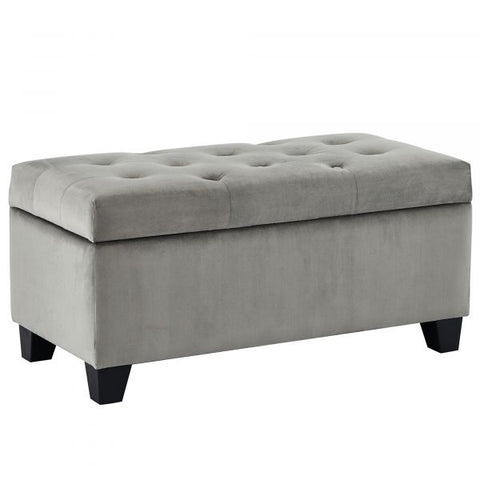 Sally Rectangular Storage Ottoman in Grey