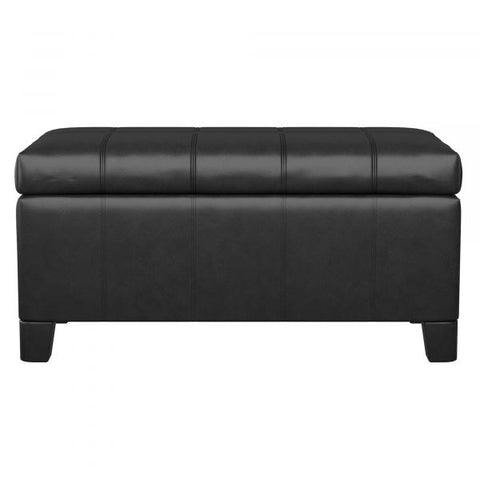 Bella Rectangular Storage Ottoman - Black