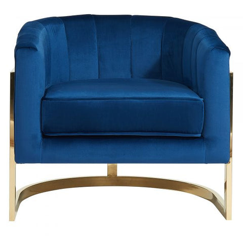 Tarra Accent Chair in Blue/Gold