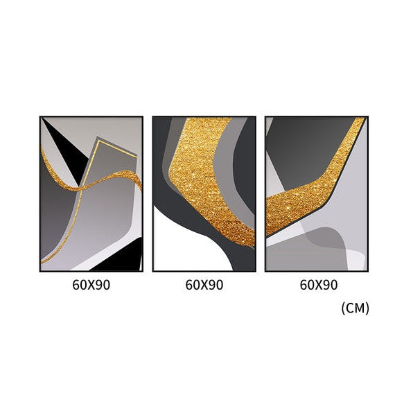 Fusion Set of 3 Alloy Matt - Black Frame Wall Art