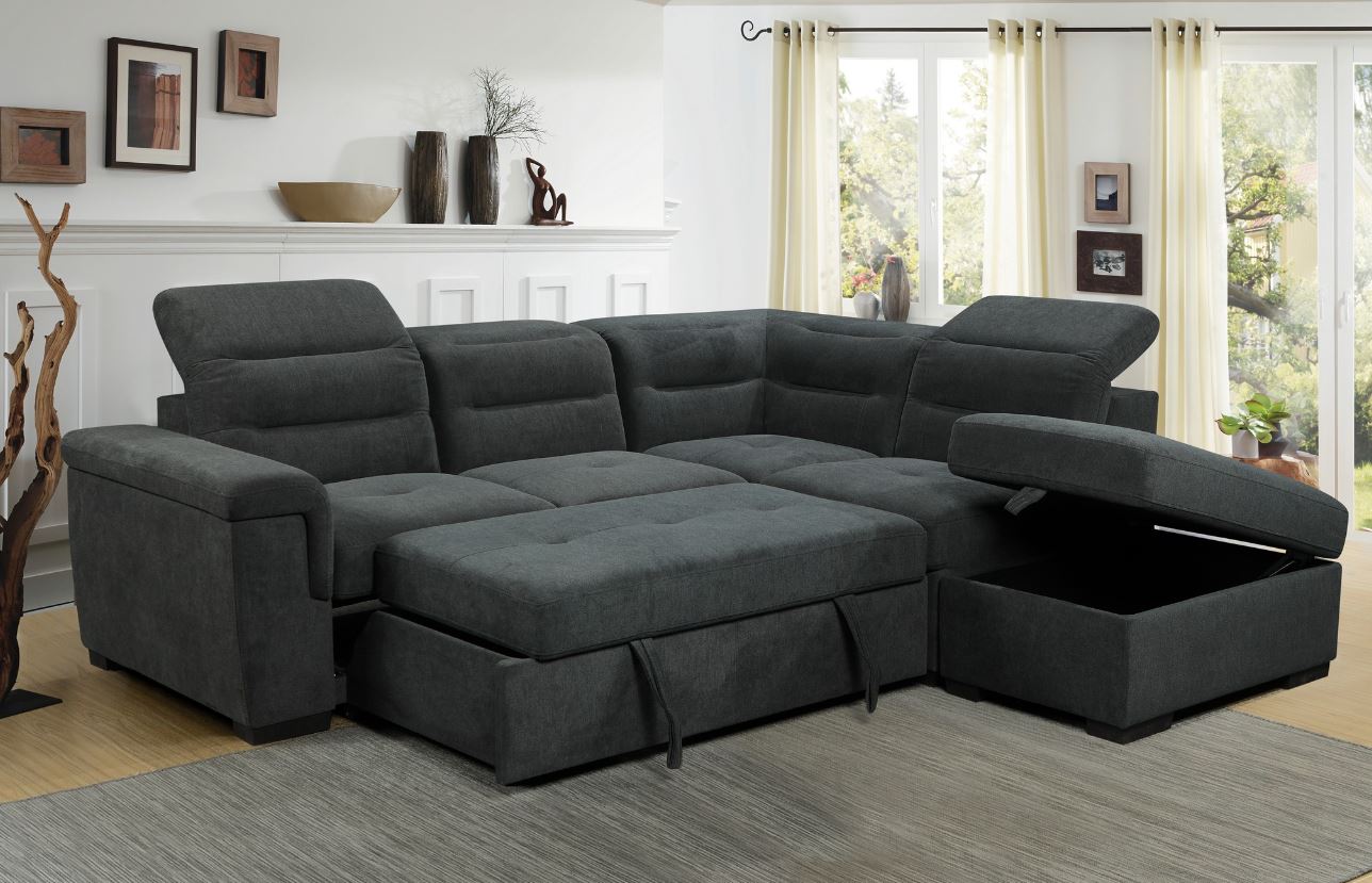 Sleeper sectional online with ottoman