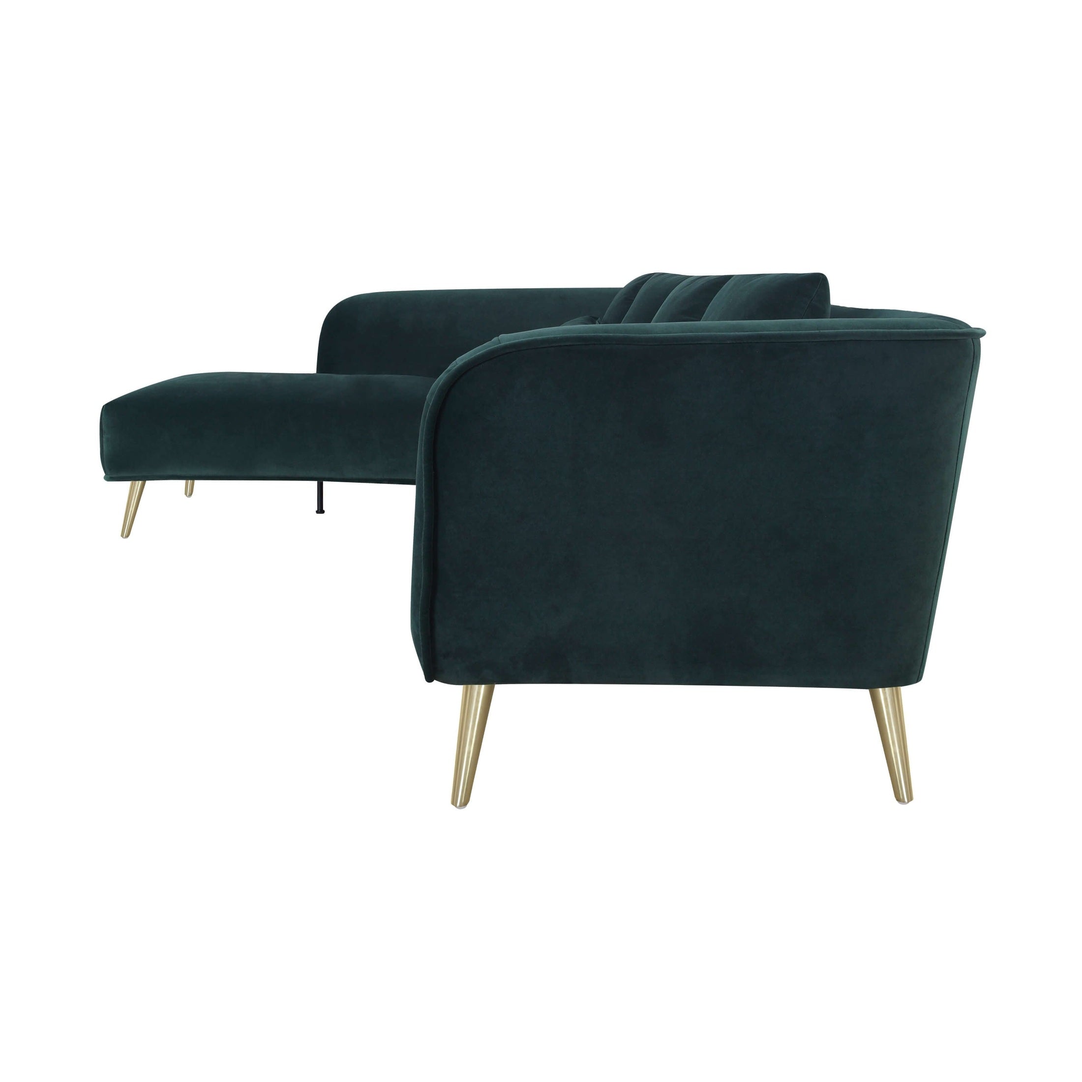 Maja Velvet Sectional - Emerald Green
