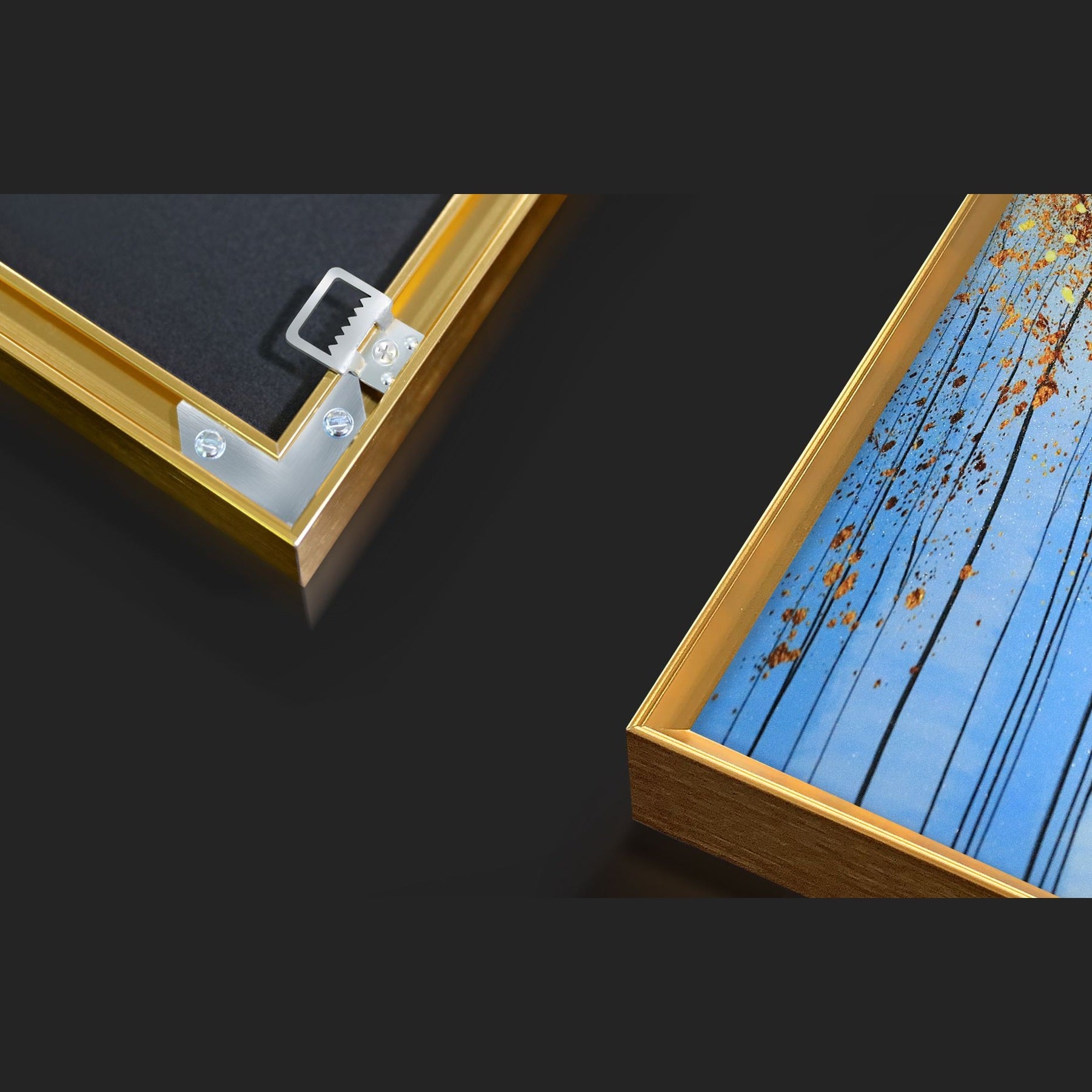 London Set of 5 Alloy Matt - Black Frame Wall Art