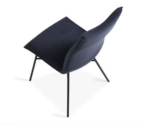 Chanel Dining Chair - Dark Blue Velvet Set of 2