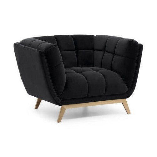 Yaletown Mid Century Accent Chair - Velvet Black