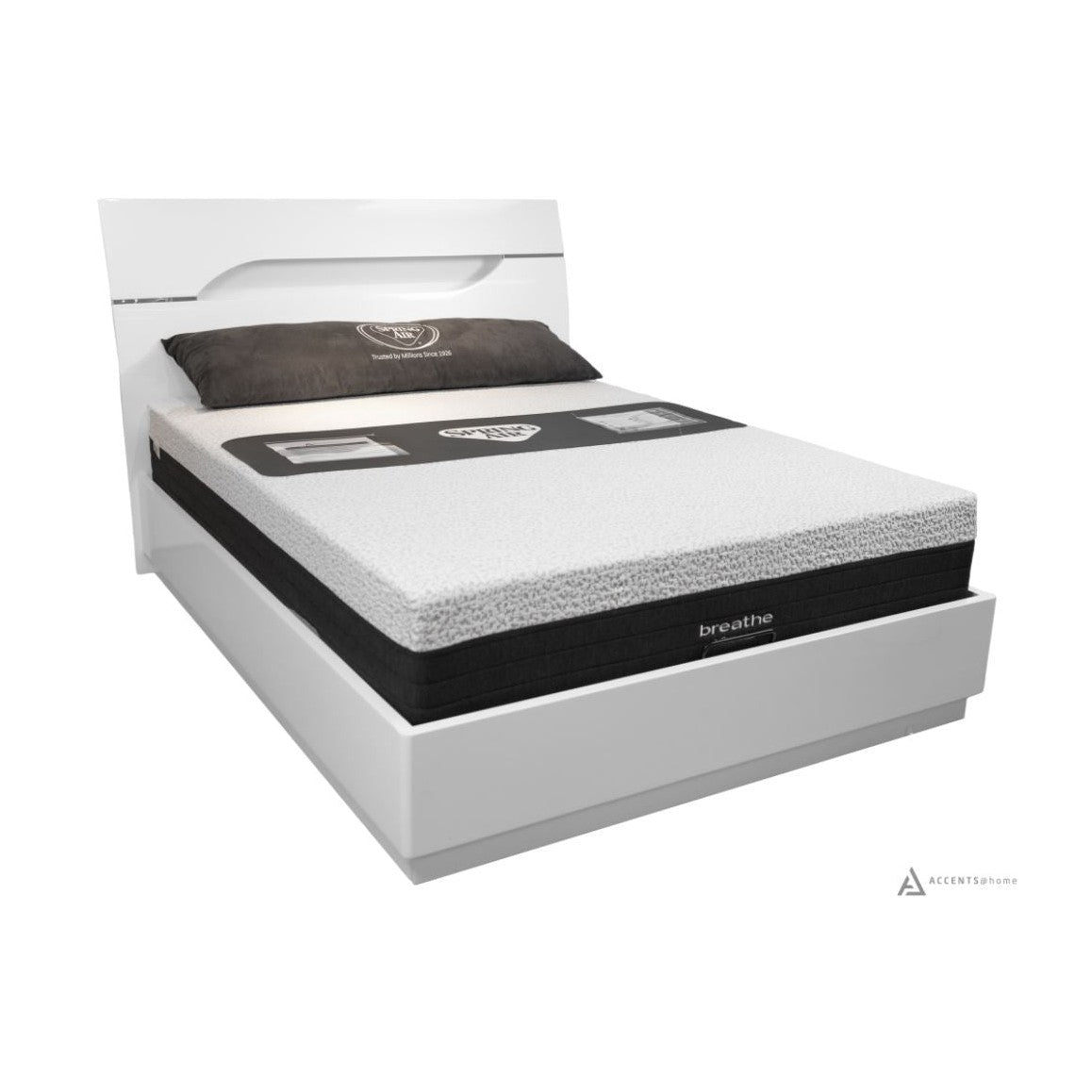 Zoe White Glossy King Storage Bed