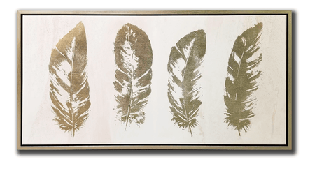 Golden Feathers Metallic foil Painting ACP5800