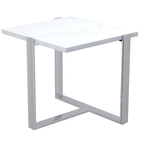 Veno Accent Table in White and Silver
