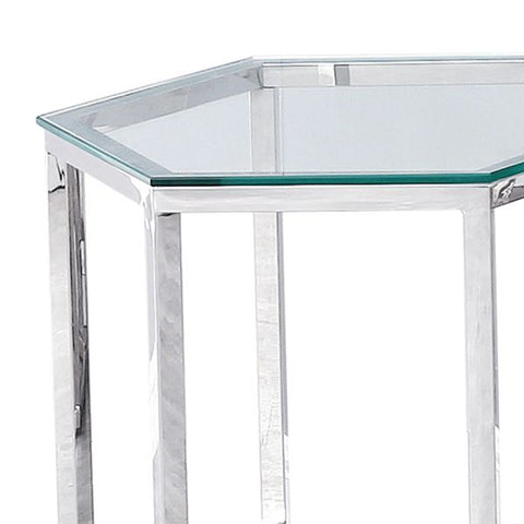 Fleur Accent Table in Silver