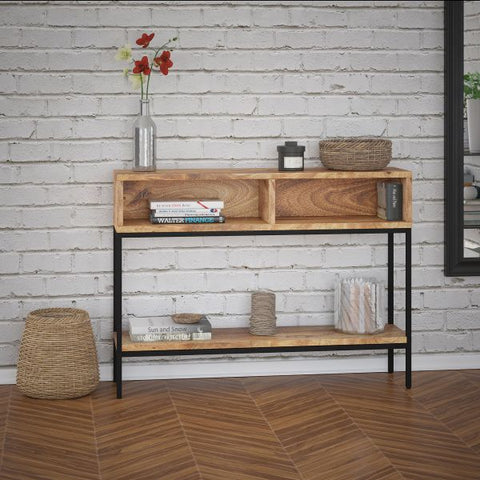 Ojas Console Table in Natural Burnt