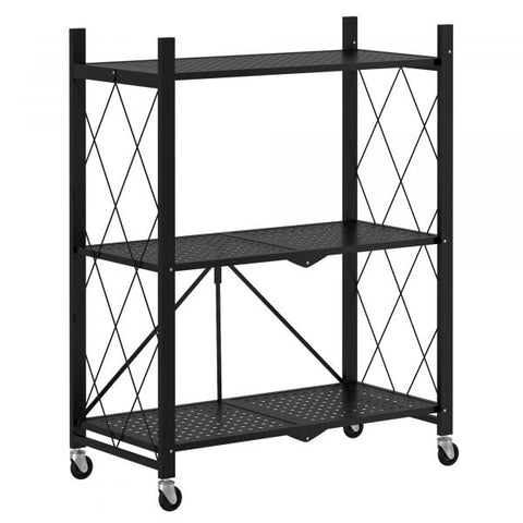 Quby Foldable 3-Tier Shelf in Black
