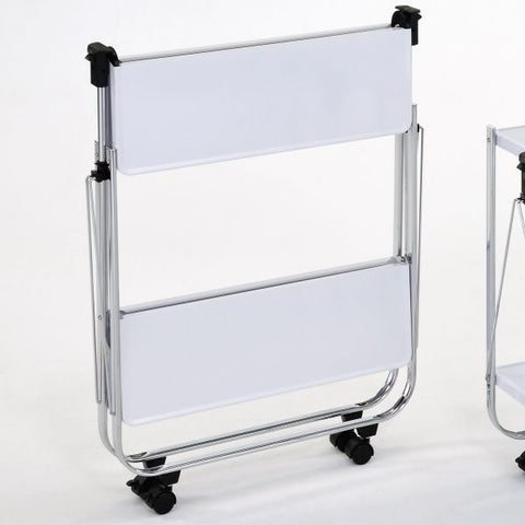 Sumi 2-Tier Bar Cart in White/Chrome
