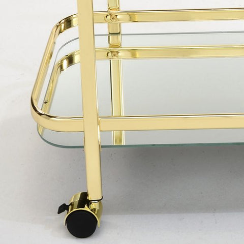 Zedd 2-Tier Bar Cart in Brass