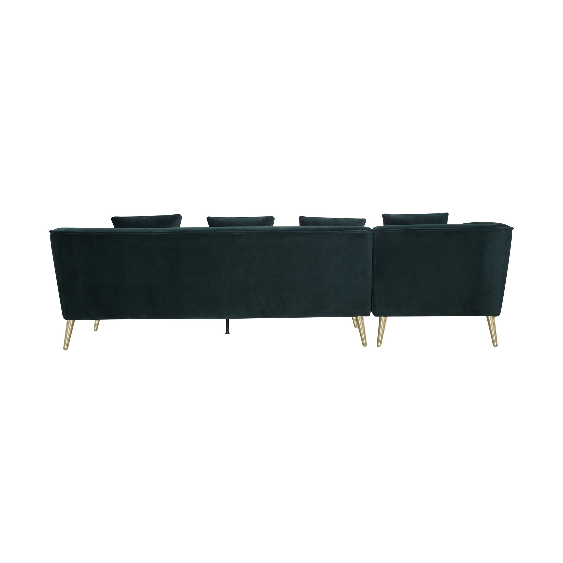 Maja Velvet Sectional - Emerald Green