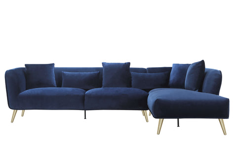 Maja Velvet Sectional - Royal Blue