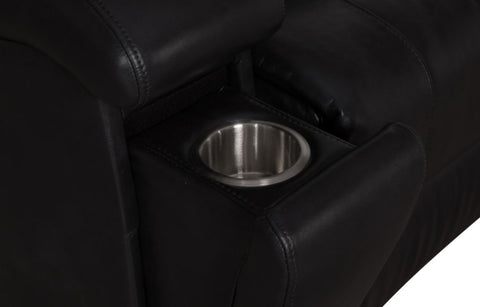 Clinton Power Recliner Sofa - Dark Grey Leather Gel