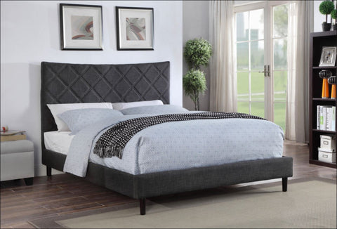 Rosemary Queen Upholstered Bed - Dark Grey