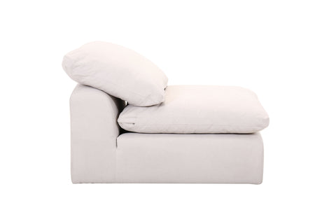 Alex Modular Fabric Armless Chair - White