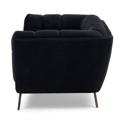 Yaletown Mid Century Accent Loveseat - Velvet Black